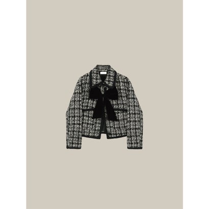 ラポミ プチ LA POMME petit Ribbon Piping Tweed Jacket （Black）