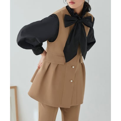 ルイルエブティック RUIRUE BOUTIQUE パールボタンジレ＆スリムストレートパンツ （キャメル）｜LOCOMALL（ロコンド公式ストア）