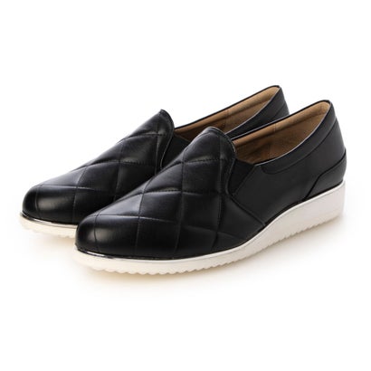 バークレー BARCLAY 軽量スポーツソール キルトステッチデザイン 甲深スリッポンシューズ （BLK）