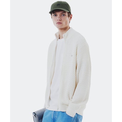 ラコステ LACOSTE バスケットニットジップアップ （ホワイト）