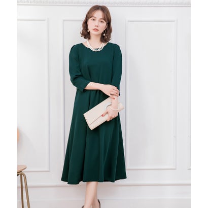 お召しもの足し加える DRESS+ 太陽フレアロング丈御芽出度衣装 （うす暗い緑であること）