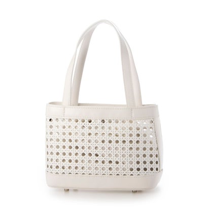 トミエコ Tomieco LEATHER ミニトートバッグ カラーコンビ メッシュバッグ （WHITE）