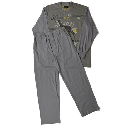 アダバット 伸び伸びする御召しもの アンダー御召しもの adabat RELAX WEAR / UNDER WEAR 長袖クルーネックパジャマ （濃灰色）
