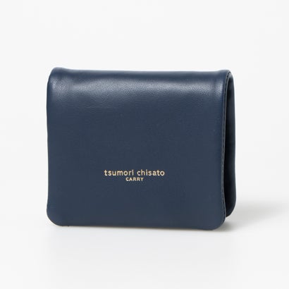 ツモリチサト キャリー tsumori chisato CARRY ソフトラム 2つ折り財布 ミニ財布 （ネイビー）