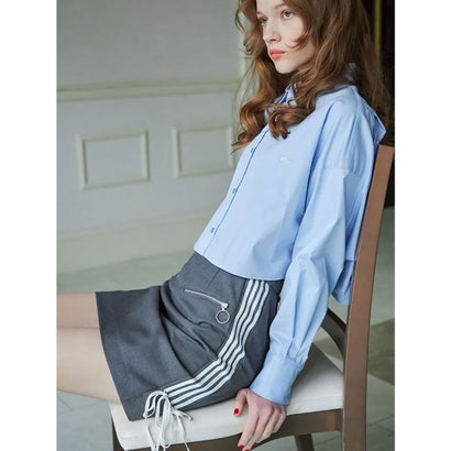 エイミーイストワール EIMY ISTOIRE リボンラインミニスカート （GREY）