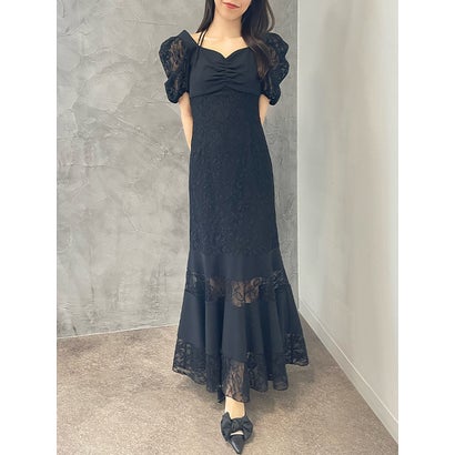 エイミーイストワール EIMY ISTOIRE レースレイヤードハートネックマーメイドワンピース （BLACK）｜LOCOMALL（ロコンド公式ストア）