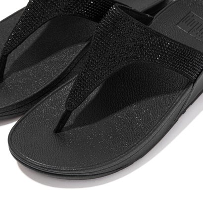 フィットフロップ fitflop LULU CRYSTAL EMBELLISHED TOE-POST SANDALS （All Black）