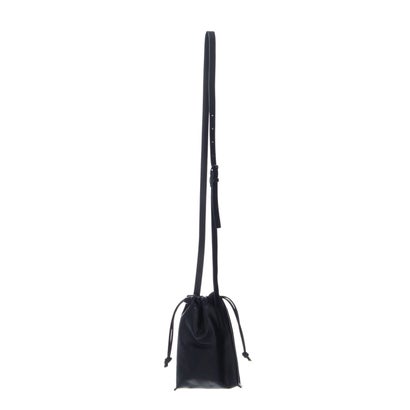 パトリックステファン PATRICK STEPHAN Leather cell phone bag drawstring （Black）