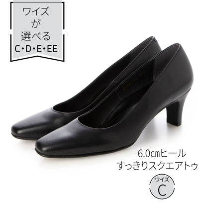エイゾー EIZO 【EIZO BLACK 】ブラックパンプス/すっきりスクエア6.0cm （C）