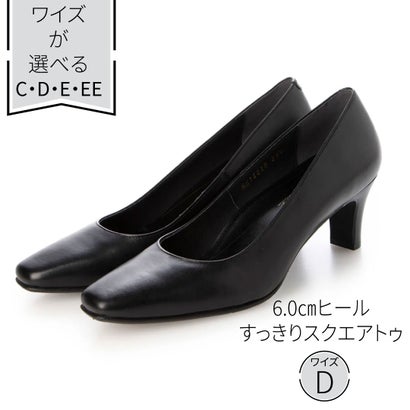 エイゾー EIZO 【EIZO BLACK 】ブラックパンプス/すっきりスクエア6.0cm （D）