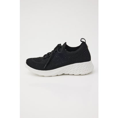 レースアップフラッフィーライトスリッポン BLK