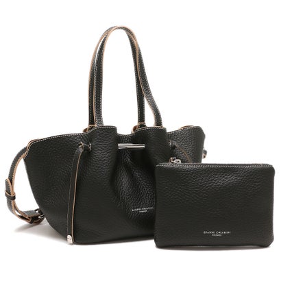 ジャンニ キャリーニ GIANNI CHIARINI ハンドバッグ ショルダーバッグ アマンダ ポーチ付き ブラック ブラウン レディース GIANNI CHIARINI BS10630 RNGDBL （NERO-NATURE）