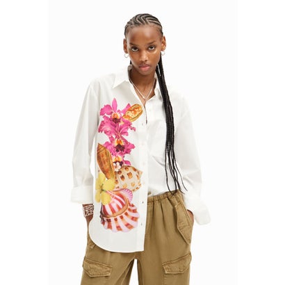 デシグアル Desigual Mr.Christian Lacroixの貝殻シャツ (ホワイト)|LOCOMALL(ロコンド公式ストア)