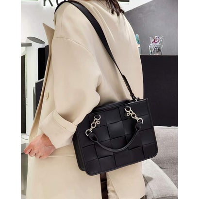 トミエコ Tomieco LEATHER トートバッグ 本革編み込み 2way仕様 スクエア (BLACK)|LOCOMALL(ロコンド公式ストア)
