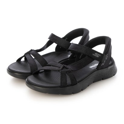 スケッチャーズ SKECHERS SLIP-INS:GO WALK FLEX SANDAL-ILLUMINATE（スリップインズ：ゴーウォーク フレックス サンダル - イルミネイト）スポーツサンダル 141481 （ブラック/ブラック）