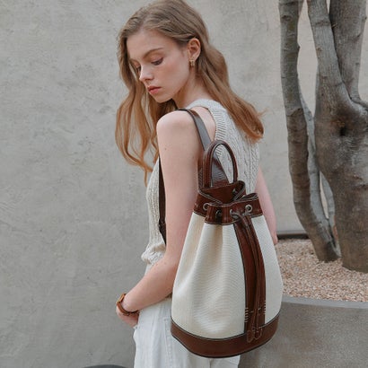ルエブル LOEUVRE Sac De l ve Poche Large （NATURAL+BROWN）