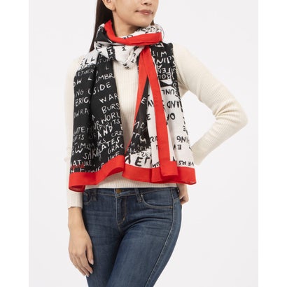 デシグアル Desigual LETTERS RECTANGLE 長方形スカーフ （グレー/ブラック）