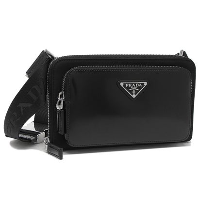 プラダ PRADA ボディバッグ リナイロン ブラッシュドレザー ブラック メンズ PRADA 2VH156 789 F0002 OMT (NERO)