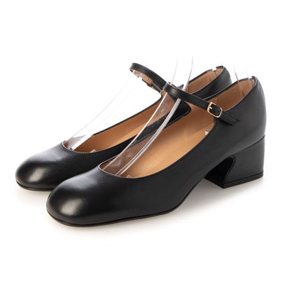 インターショシュール INTER-CHAUSSURES ワンストラップチャンキーヒールパンプス （ブラック）
