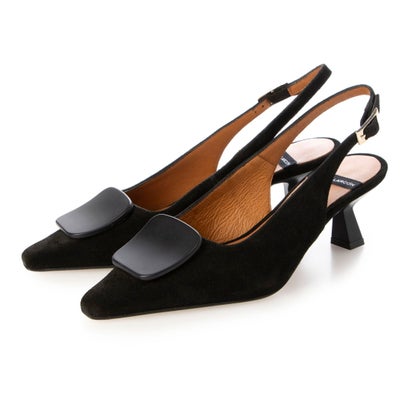 アンヘル アラルコン ANGEL ALARCON オーナメントバックバンドパンプス （ブラックスウェード）