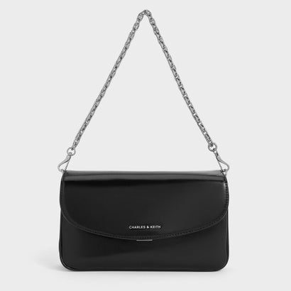 Caia カイア メタリックフロントフラップショルダーバッグ【再入荷】（Noir）
