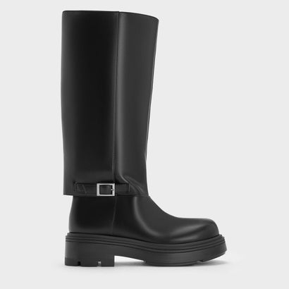 Davis デービス バックルフォールドオーバーブーツ（Black）