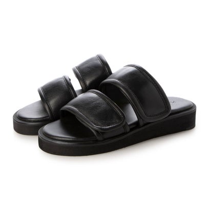 マドゥリ MADULI パフィーベルトプラットフォームサンダル（BLACK）