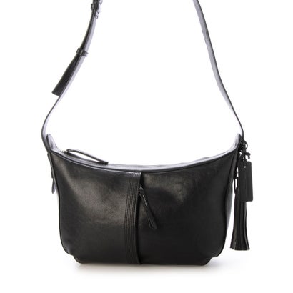 レザーラボラトリー Leather Laboratory ゴートレザー軽量本革ショルダーバッグ レギュラーサイズ M (BLACK)|LOCOMALL(ロコンド公式ストア)