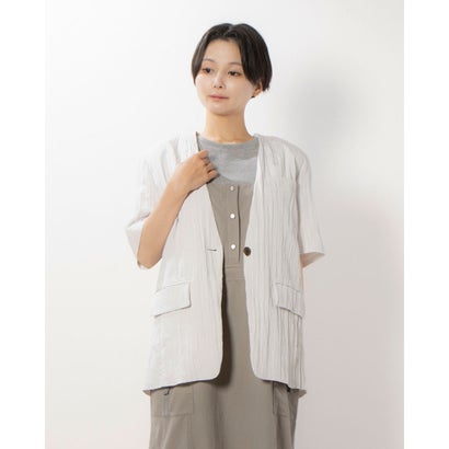 ルエブル LOEUVRE Creased Short Sleeve Blazer （L/GREY）
