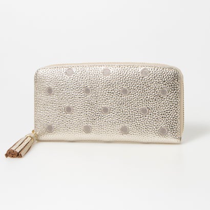 ＜ロングセラー＞ペルケ perche 牛革ドット刺繍ラウンド長財布 （GD） 8,633円