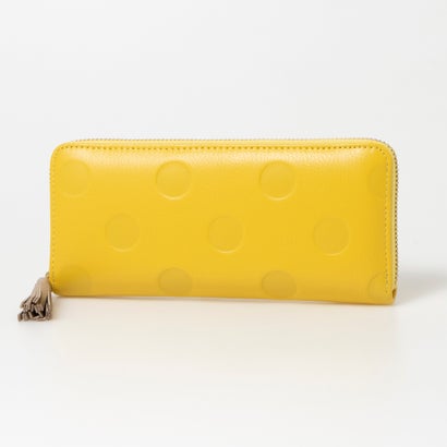 ＜ロングセラー＞ペルケ perche ドット型押し・ジャバラカード長財布 （YE）