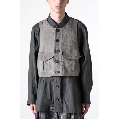 ジギーチェン ZIGGY CHEN Cropped Collarless Waistcoat （Beige）