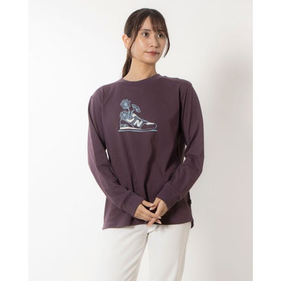 ニューバランス New Balance レディース 長袖Tシャツ ウーブンコンビプルオーバー_ AWT55117 （ブルー） ニューバランス New Balance レディース 長袖Tシャツ ウーブン