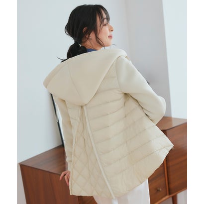 ルイルエブティック RUIRUE BOUTIQUE ダンボールニット ライトダウンジャケット | レディース アウター 羽織 体型カバー 保温 暖かい 軽量 ショートコート キルティング フード ライトアウター|LOCOMALL(ロコンド公式ストア)