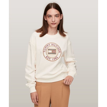 トミー ヒルフィガー TOMMY HILFIGER レギュラーノーティカルエンブロイドクルーネックトレーナー （象牙色）