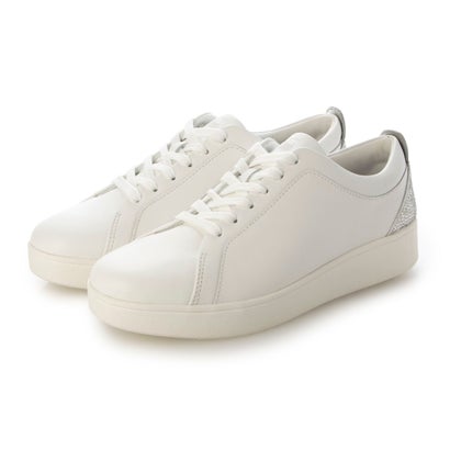 相応うフロップ fitflop RALLY CRYSTAL-BACKTAB LEATHER SNEAKERS （Urban White/Silver）