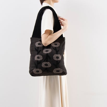 カンカン KANKAN ダリア刺繍トートバッグ （ブラック）