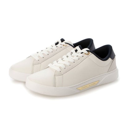 トミー ヒルフィガー TOMMY HILFIGER シックコートスニーカー （白いこと）