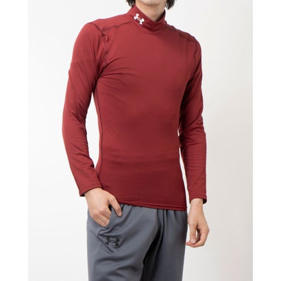 アンダーアーマー UNDER ARMOUR メンズ フィットネス 長袖コンプレッションインナー UAコールドギア エリート コンプレッション ロングスリーブ モックネック シャツ 1386942 （Cardinal//Metallic silve