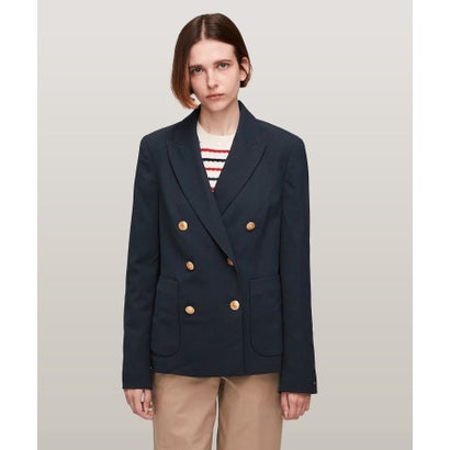トミー ヒルフィガー TOMMY HILFIGER ゴールドボタンツイルレギュラーダブルブレストブレザー （米国海軍） レディースファッション-コート・ジャケット