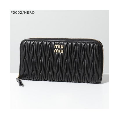 ミュウミュウ Miu Miu MIUMIU 長がま口 MATELASSE マテラッセ 5ML506 2FPP （F0002/NERO-黒いこと） バッグ・小物・ブランド雑貨-レディース財布