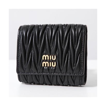 ミュウミュウ Miu Miu MIUMIU 三つ折り財布 MATELASSE マテラッセ 5MH033 2FPP （F0002/NERO-ブラック）
