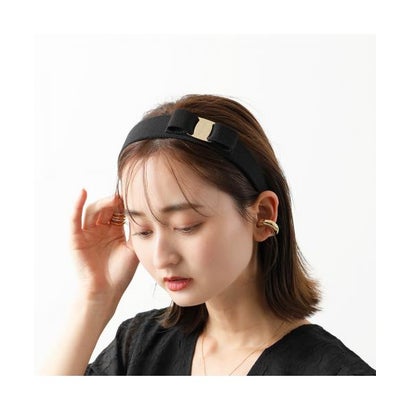 サルバトーレフェラガモ Salvatore Ferragamo SALVATORE FERRAGAMO カチューシャ 34 4311 ヴィラリボン （001/NERO-ORO）｜LOCOMALL（ロコンド公式ストア）
