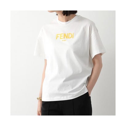 フェンディ FENDI FENDI KIDS ティーシャツ JUI137 7AJ 労働者の一団のど首 半袖 カットソー （F0TU9/白いこと×黄色）