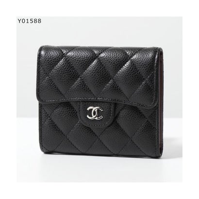シャネル CHANEL CHANEL 二つ折り財布 AP0231 MATELASSE マトラッセ （Y01588/ブラックSV-カーフ）