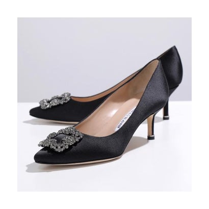 マノロブラニク MANOLO BLAHNIK MANOLO BLAHNIK パンプス HANGISI FMC SATIN 050 （001/BLCK(0041)黒いこと）