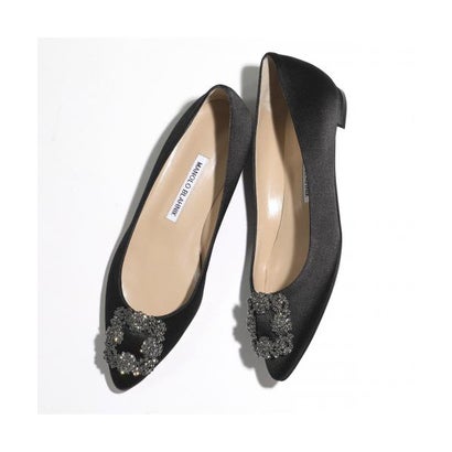 Manolo Blahnik TIAKALA レースフラットパンプス　ブラック Manolo Blahnik TIAKALA レースフラットパンプス ブラック
