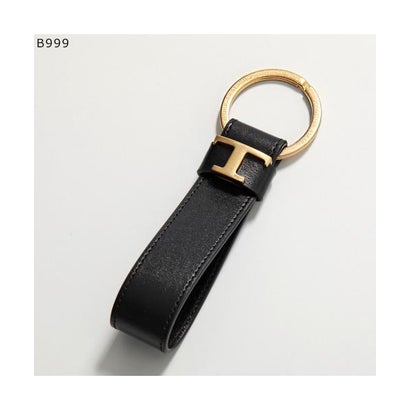 トッズ TOD'S TODS キーリング XAMTSIGA200RLO Tタイムレス レザー （B999ブラック×ゴールド）