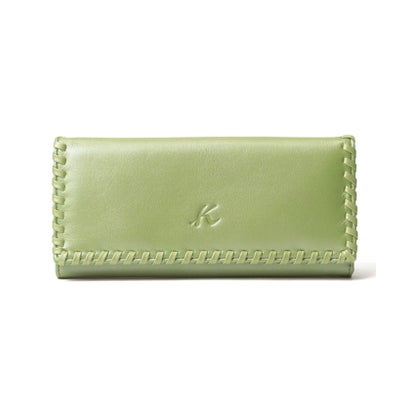 牛革長財布 Dー34 （ライトグリーン）