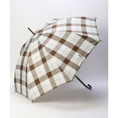 アクアスキュータム Aquascutum Aquascutum （アクアスキュータム） ブリティッシュチェック ベア刺しゅう  コウモリ傘（飛び降りる式） （赤銅色） 傘-レディース雨傘